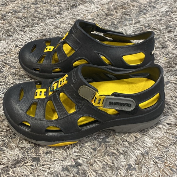 Shimano Evair Marine Fishing Shoes black yellow M5/W7 - Picture 3 of 6